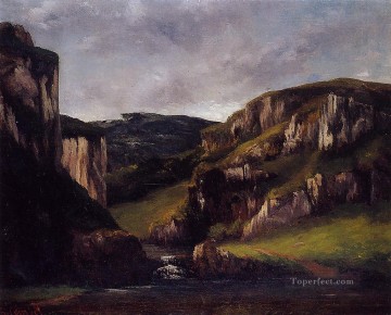 Gustave Courbet Painting - Cliffs near Ornans Realist painter Gustave Courbet